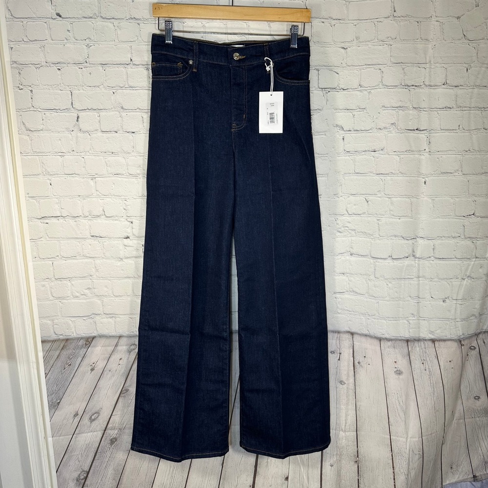 NEW FRAME Le Slim Palazzo High Rise Wide Leg Jeans Dark Wash Size 28 LSP814